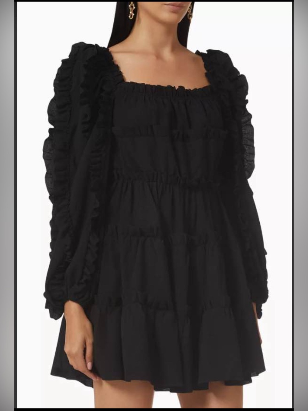 New ELLIATT Black Ruffle Dress